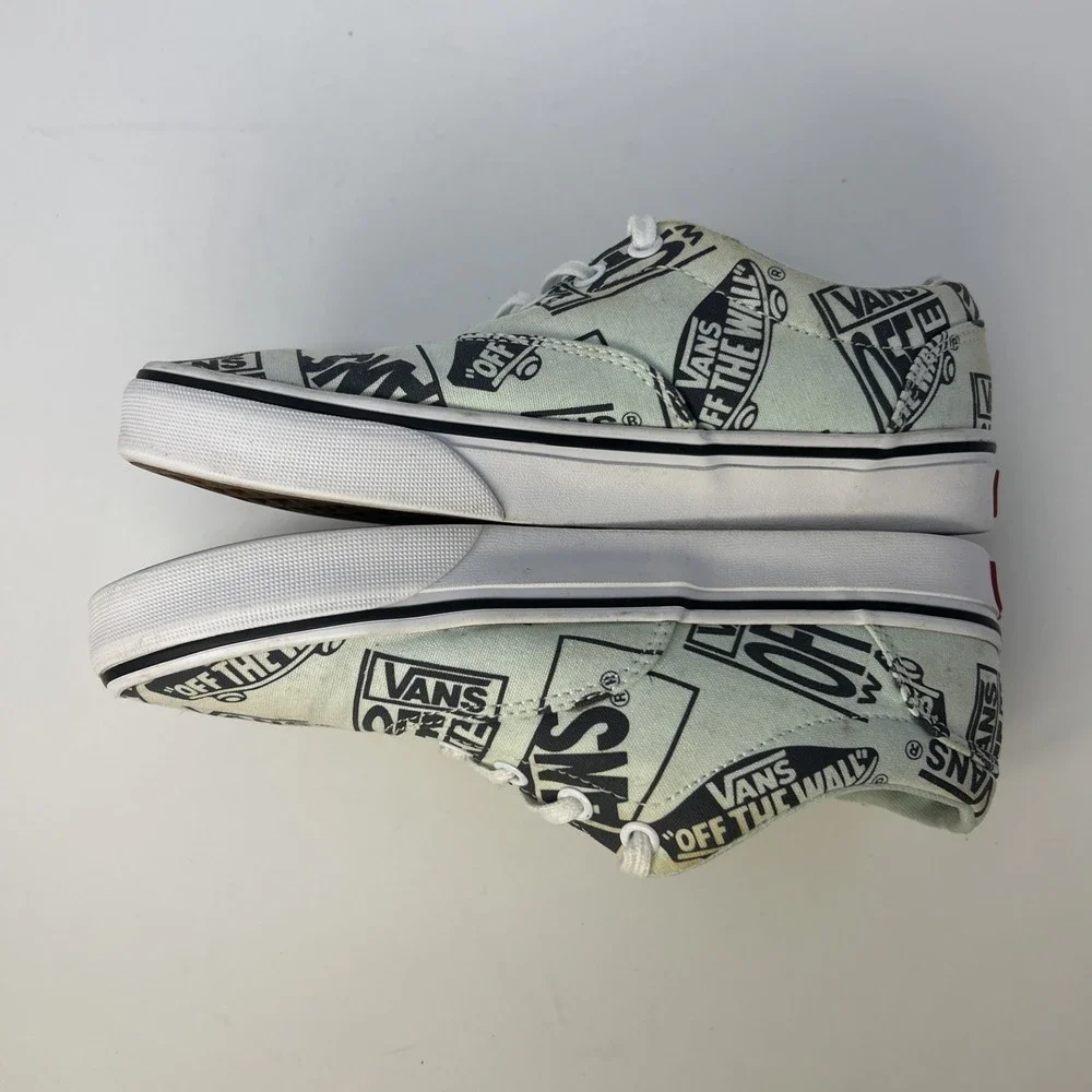 Vans Off The Wall Era Low Top Mint Green Black Logo Print Sneakers Womens Sz 6.5